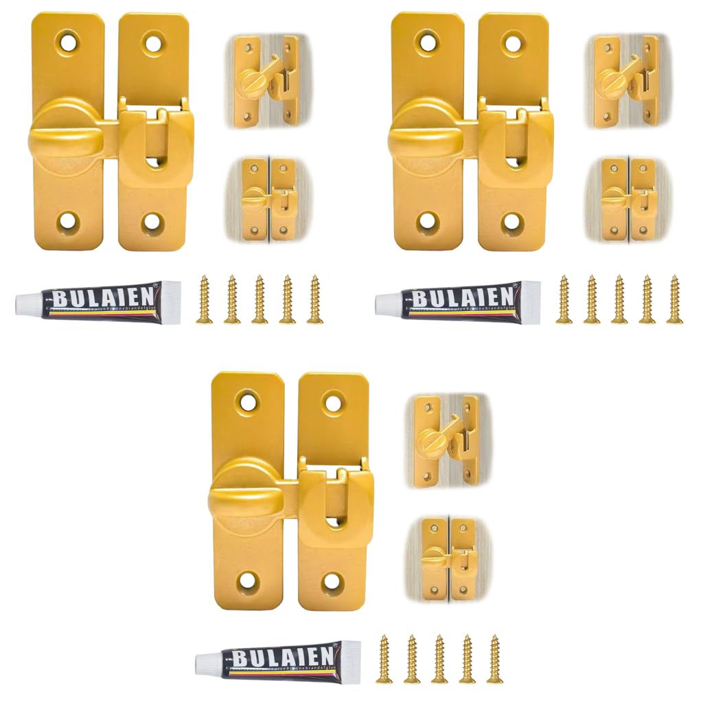 HASTHIP Door Latch Lock for Gates and Cabinets featuring 90° 180° Design | Zinc Alloy 3 PCS