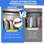 HASTHIP Space Saving Multi Hanger Organizer for Closet with Pull Out Rail and 18.1 in Depth | Metal Screw Mounted Design