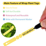 HASTHIP Plant Label Set for Garden Organization featuring 200 pcs PVC Yellow Tags | Writable and Loop Design