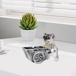 HASTHIP Fun Desk Ashtray for Home or Office featuring Resin Bulldog Wheelbarrow Design | Cute Gift Décor