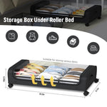 HASTHIP Under Bed Storage Organizer 32"x17"x6.3" with Wheels and Zip Cover in Black