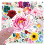 46 Pieces Polyvinyl Chloride Waterproof Spring Flower Plant Stickers, Journaling Stickers for Journal Scrapbook Phone Case Stickers Aesthetic (Multicolour)