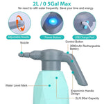 HASTHIP Electric Watering Can for Plants with 2L Capacity and 360° Gimbaled Nozzle | USB Rechargeable Gardening Sprayer