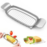 HASTHIP® Butter Slice Cutter, Stainless Steel Wire Slicer for Butter & Cheese, Press-Down Design for Even Slices, Kitchen Baking and Cooking Tool, 19.5x6.8cm