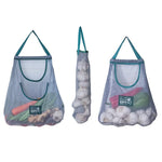 HASTHIP Hanging Mesh Storage Bags for Kitchen Produce featuring Dual Pocket Net Design | 3pcs Reusable Mesh Fabric