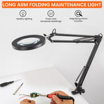 HASTHIP Desk LED Magnifier for Repairing and Reading with 15X Lens and Flexible Arm | USB 3‑Color Lighting