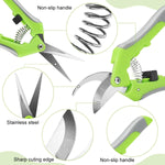 HASTHIP® 2Pcs Pruning Shears 6.6'' Garden Snip Shear Bypass Shears Stainless Steel Gardening Pruning Shears Scissor Spring Loading Labor Saving Garden Snip with Safety Lock for Flower Pot, Vegetable