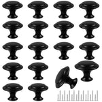 HASTHIP® 6PCS Black Dresser Knobs, 30mm Matte Black Aluminum Alloy Puller Handles, Knob for Drawer Rust-Resistant Drawer Cabinet Knobs with Screws, Door Knob Set for Cabinets, Closets