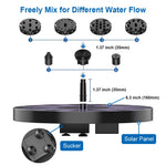 Solar Water Fountain for Garden, 1.5W Solar Water Pump with 6 Nozzles, Max 1.1m Water Column Solar Fountain for Home Garden Pond Bird Bath Pool