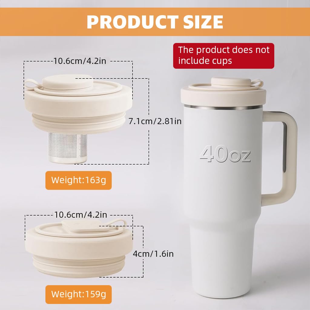 HASTHIP Flip Straw Lid for Stanley Tumbler 30 and 20 oz with Dustproof Cover | Spill-Proof Silicone Replacement