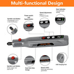 HASTHIP Mini Cordless Rotary Tool Kit for Sanding and Engraving with 39 Accessories | 2000mAh Battery and LED Light