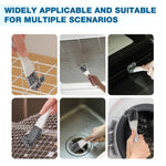 HASTHIP 2 in 1 Oil Stain Scrubber Brush for Baking Racks with Tail Scraper and Curved Bristles