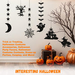 HASTHIP Halloween Spooky Ornaments for Party and Home Decor featuring 6 Designs | Black Paper Hanging Garland