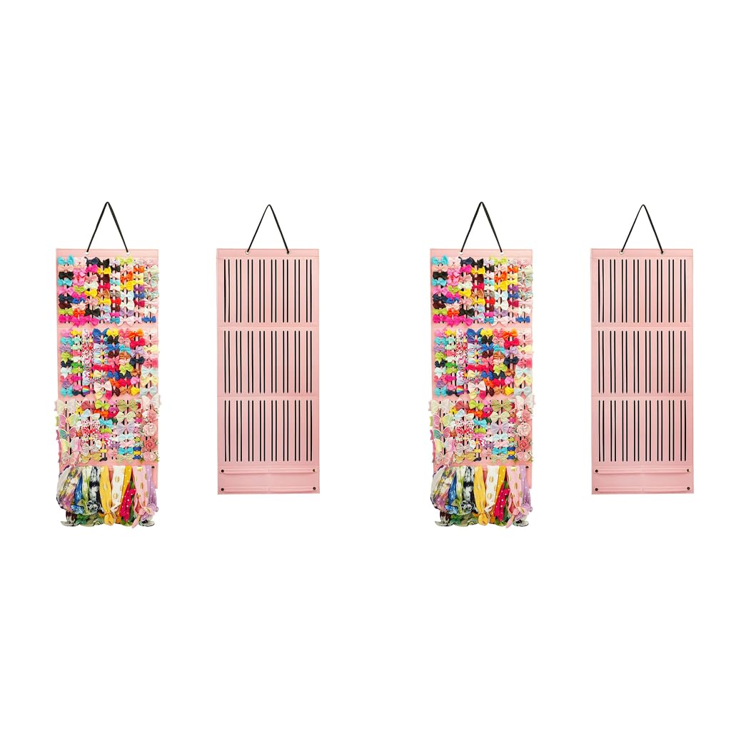 HASTHIP Hair Accessories Organizer for Girls with 3 Layer Felt Straps and Wall Hanging Storage Rack | 35.4x14.9 in Large Capacity Display