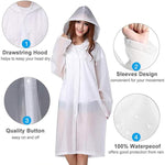 HASTHIP® 2 Pack Ponchos Impermeables Reutilizables para Hombres y Mujeres, Chubasqueros EVA con Capucha, Impermeables para Camping, Senderismo, Festival de Música y Actividades al Aire Libre