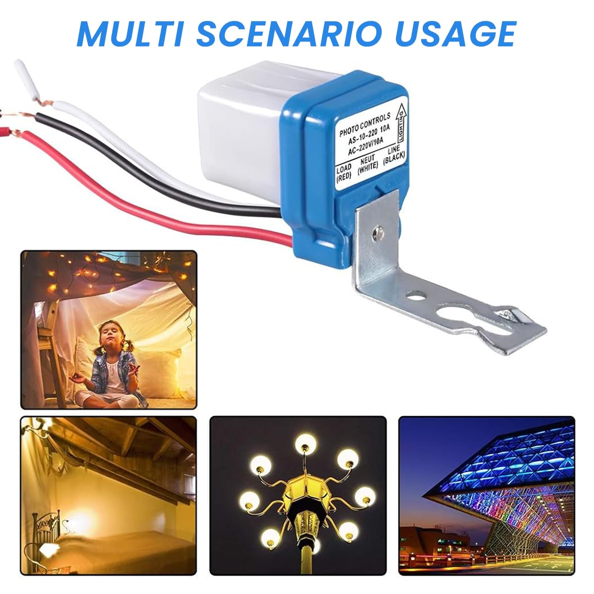 5Pcs Light Sensor System Component AC 220V Photocell Light Sensor Switch Waterproof Light Sensor DIY Modification Switch Sensor for Ceiling Light, Porch Light, Street Light, Pathway Light