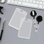 HASTHIP® 2 Pack Transparent Plastic Vertical Badge Holders
