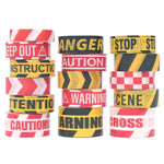 HASTHIP Caution Line Washi Tape Set for DIY Crafts with 16 Rolls and 8 Unique Designs