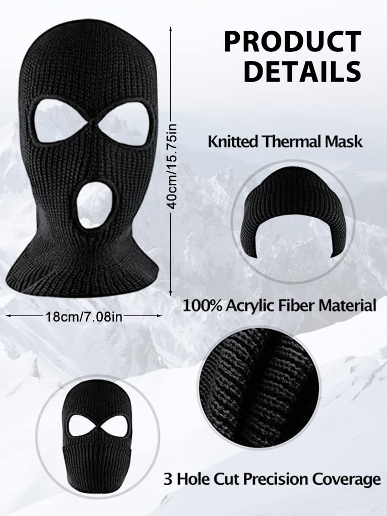 Proberos® Full Face Ski Mask for Men Women, Knitted Balaclava Ski Mask Thermal Balaclava for Winter Outdoor Sports Ski BikeFull Face Cover Mask, UV Protected Cycling Accessories Mask For Men & Women