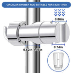HASTHIP Shower Head Holder for 16–27mm Slide Bar with Dual Hooks and Adjustable ABS Bracket