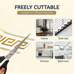 HASTHIP Skirting Line Stickers 16.4ft for Wall Corners with Waterproof PVC & Greek Key Pattern Trim