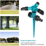 HASTHIP Garden Sprinkler for Lawn Watering with 360° Rotation and 9pcs Set | Adjustable Three-Outlet ABS Design