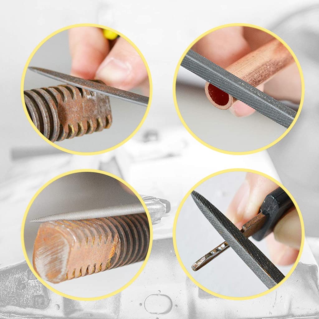 HASTHIP File Tools Set for Wood and Metal Work with Anti‑Slip Handles | 30 PCS 5 mm × 180 mm High Carbon Steel