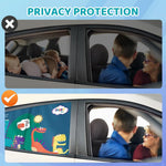 HASTHIP® Cartoon Dinosaur Family Print Magnetic Window Sun Shades for Car Double Layer UV Protection Privacy