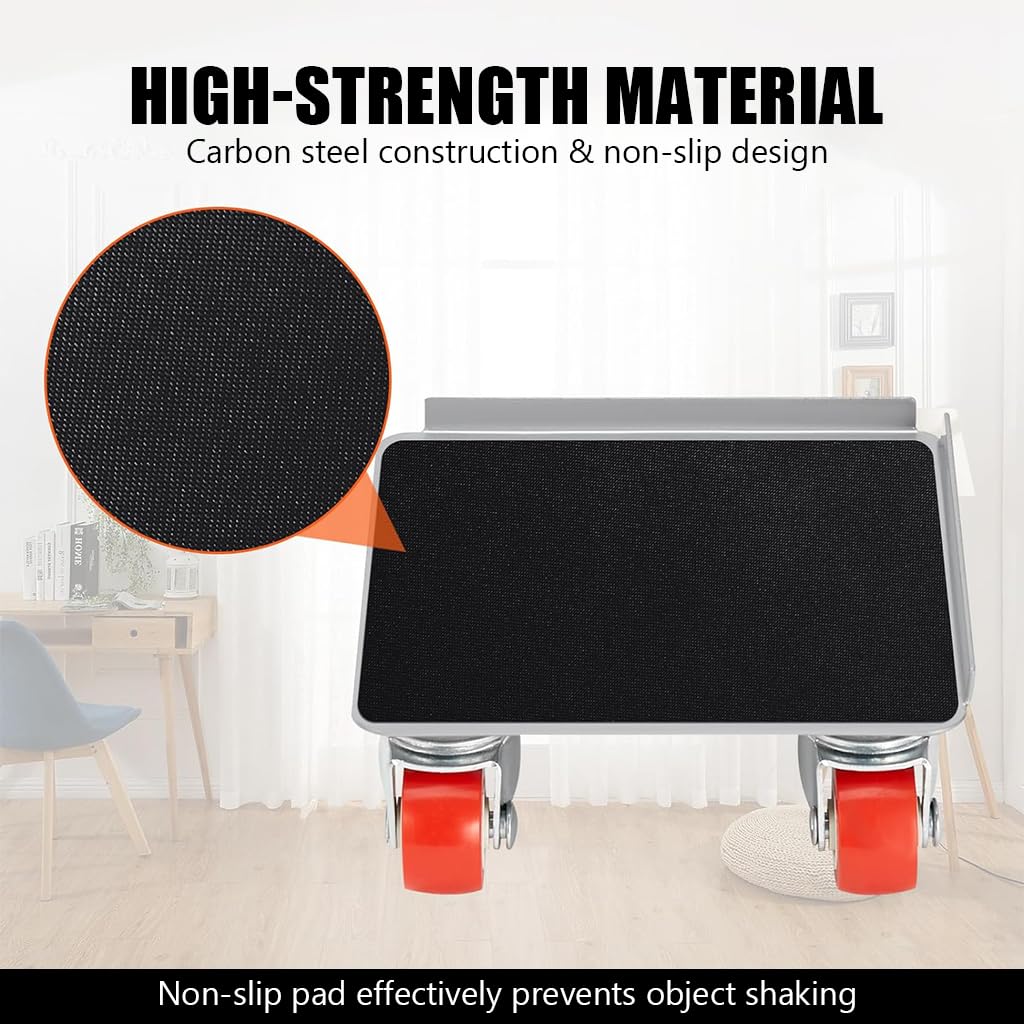 HASTHIP Furniture Lifter for Moving Heavy Furniture with 700kg Capacity and 5 Wheel Design | Carbon Steel Dolly Set