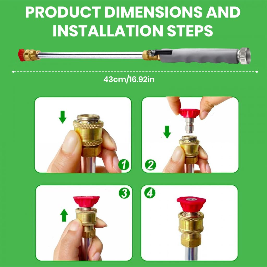 HASTHIP Water Sprayer Gun for Gardening and Car Washing with 2 Nozzles | Aluminum Alloy Body