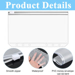HASTHIP A6 6 Hole Binder Pockets for Documents with Zipper Closure and Clear Vinyl | 15 Pack