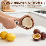 HASTHIP Coconut Pulp Scraper Tool for Easy Pulp Removal with Curved Blade and Wooden Handle