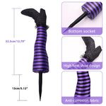 HASTHIP® Halloween Garden Stakes Decorative - Purple Halloween Witch Leg Yard Stakes - Spooky Halloween Party Garden Decor - Festival Outdoor Decoration for Lawn, Yard, Patio Decor - (2 Pack)