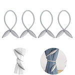 HASTHIP Curtain Tie Backs for Living Room with Strong Magnetic Hold 48cm Rope | Grey Polyester Set of 4