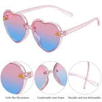 HASTHIP Kids Sunglasses for Girls 3Pcs with Heart Frames and UV380 Protection | Beach Wear