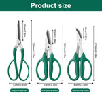 HASTHIP Gardening Scissors Set for Trimming and Pruning with Anti‑Slip Handle | 3Pcs Stainless Steel Blades
