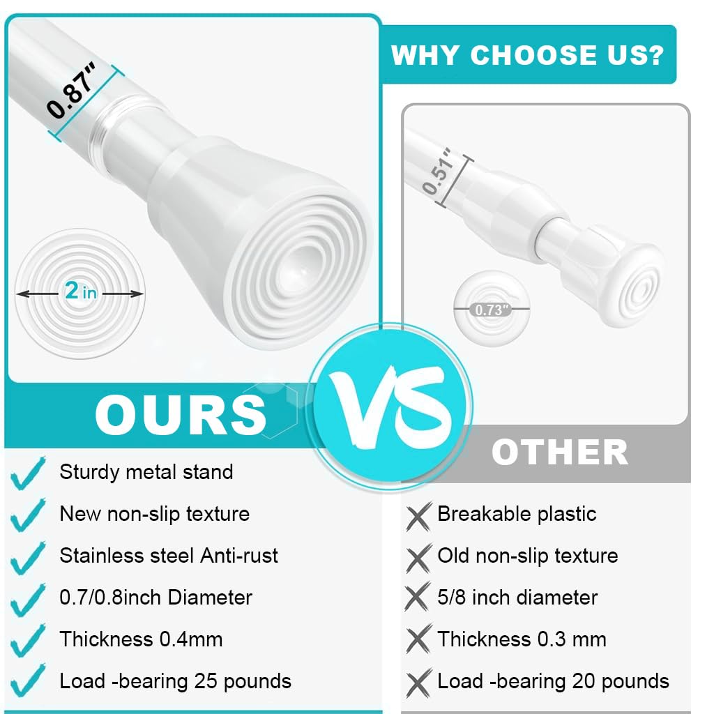 HASTHIP Retractable Curtain Rod for Windows and Walls featuring 41.3–74.8 in Range | Metal Anti Slip Tension Design