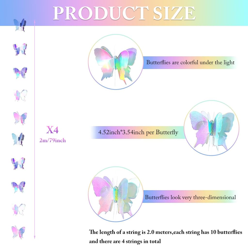 HASTHIP Butterfly Hanging Decoration for Wedding and Party featuring 6.6ft 3D Paper Garland