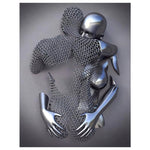 HASTHIP® Wall Decor Painting Home Decor Art Canvas Wall Painting Modern Minimalism Metallic 3D Couple Paint Wall Hanging No Frame Wall Decor Art Painting for Living Room, Studio, Bedroom