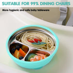 HASTHIP Kids Food Plate for Toddlers with Strong Suction Cups featuring 3 Compartments | 6.2 in Stainless Steel