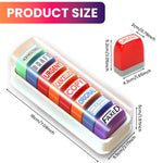 HASTHIP® 8PCS Self-Inking Office Stamps Set,Business Rubber Stamps in Red & Blue Ink,Paid Copy Scanned Faxed Approved Completed Message Work with Storage Tray Multicolor for Documents & Office