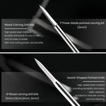 HASTHIP Wood Carving Drill Bit Set for Rotary Tool with 1/8 Shank and Tricuspid Design | 11pcs HSS Engraving Bits for DIY Crafting