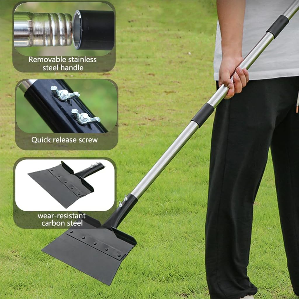 HASTHIP Garden Cleaning Shovel for Weed Removal featuring Ergonomic Handle and 120CM Steel Blade