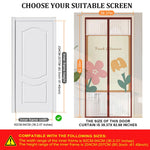 HASTHIP Screen Magnetic Mosquito Net for Door 39.37x 82.68 in with Auto Close Magnets | Coffee Patchwork Polyester Mesh Curtain