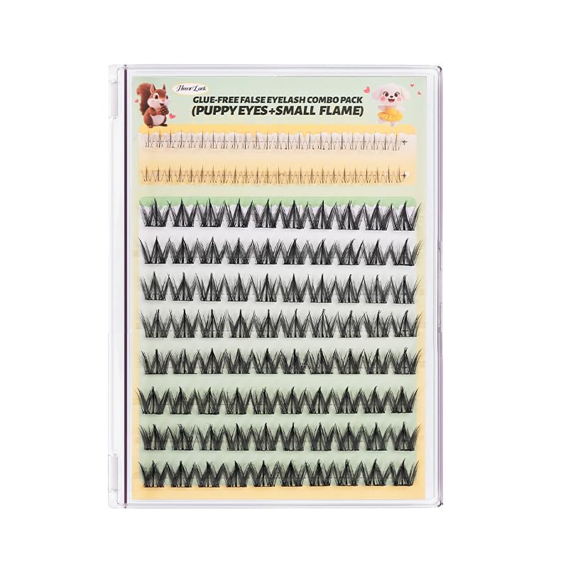 HASTHIP® 104 piezas de pestañas autoadhesivas,clusters de pestañas autoadhesivos preglue,racimos sin pegamento press-on con pinza – negro