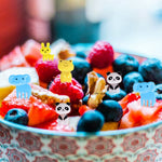 HASTHIP Food Fruit Forks for Kids with Safe Rounded Tips and Cute Cartoon Handles | 10 Pcs Reusable BPA-Free Plastic