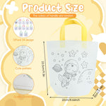 HASTHIP® DIY Painting Bags for Kids Set of 12Pcs Non-woven Pre-outlined Cartoon Doodle Hand Bag Coloring Craft Kit Kids Reuseable DIY Coloring Handbags