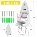 HASTHIP Wall Mount Iron Board Hanger for Laundry Room with Removable Hooks | 3 PCS Plastic and Metal Organizer