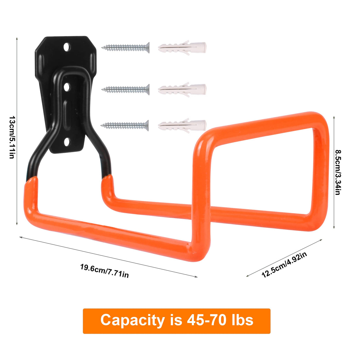 HASTHIP Metal Garden Hose Holder for Wall Mount with Screw Attachment | 2Pcs Orange