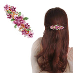 HASTHIP® Pasadores de Pelo para Mujer,Lujo Flor Metálica con Cristales,Horquillas sin Marcas Antideslizantes para Peinados Accesorios Elegantes Diario Fiesta o Regalo del Día de la